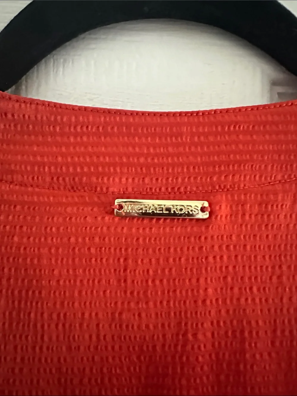 Michael Kors Orange V-Neck Tie-Sleeve Tunic